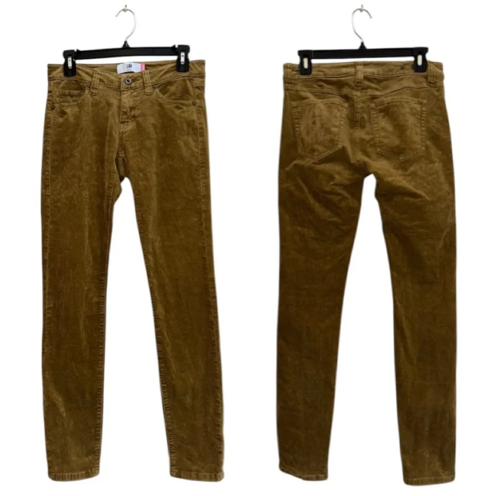 CABI #3197 Skinny Cord Umber Mustard Brown Corduroy Pants Jeans Stretch Womens 2 - Picture 2 of 16